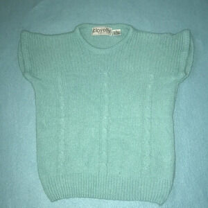 CLOVELLY By Zachary Belil  silk angora blend knit sweater short sleeves size S